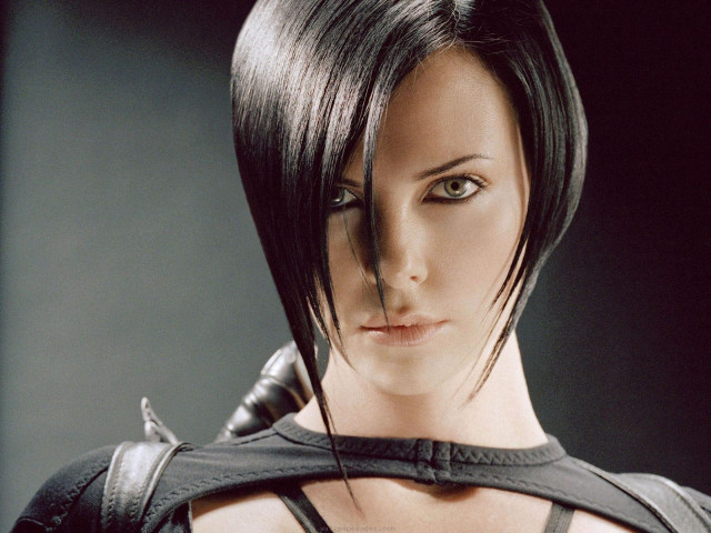 Woman black top leather jacket free wallpaper - medium preview image