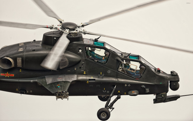 Black helicopter flying sky cockpit free wallpaper - medium preview image