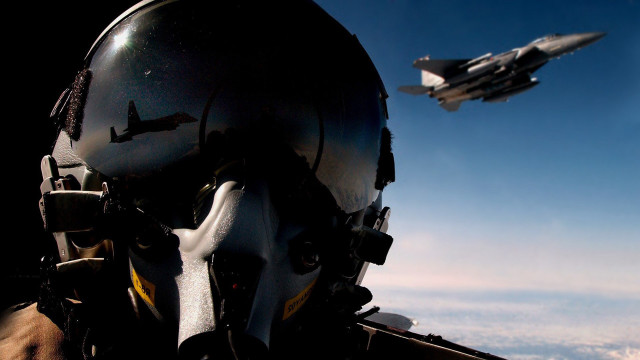 Fighter jet clouds sky formation free wallpaper - medium preview image