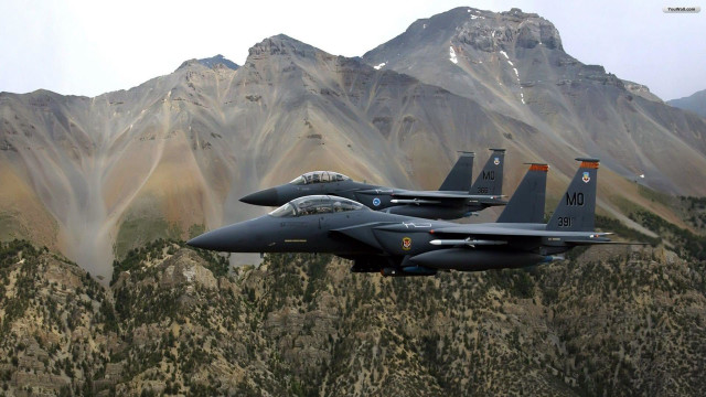Fighter jet mountain range sky #6 free wallpaper - medium preview image