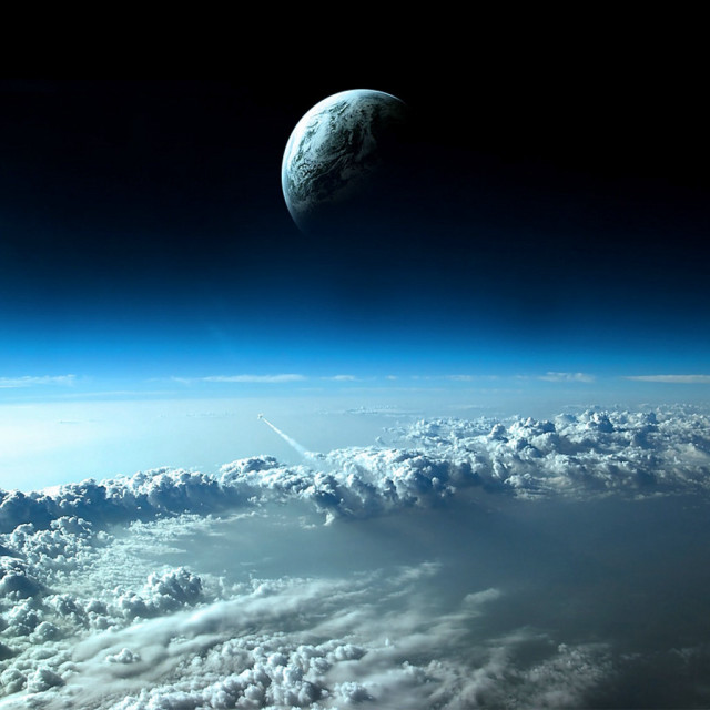 Earth view space shuttle clouds #7 free wallpaper - medium preview image
