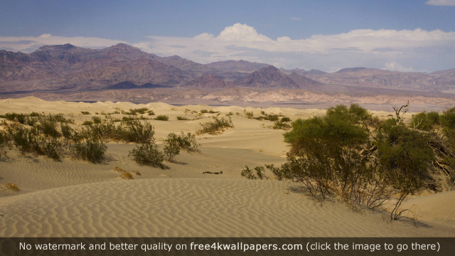 Desert trees mountains sky clouds free wallpaper - medium preview image