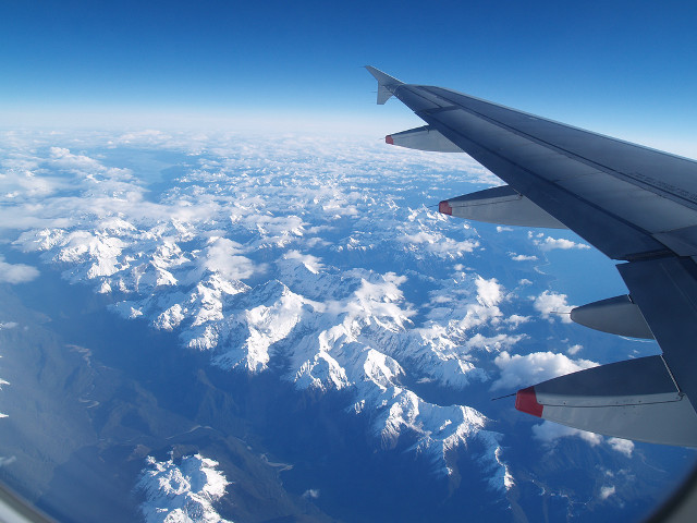 Plane wing mountain snow capped free wallpaper - medium preview image