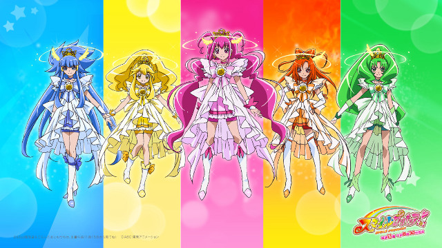 Anime girls different outfits rainbow free wallpaper - medium preview image