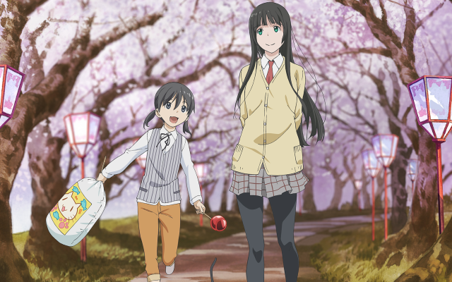 Couple walking street bag apples free wallpaper - medium preview image