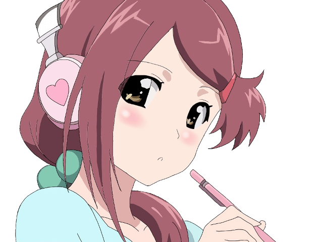 Girl pink hair headphones brushing free wallpaper - medium preview image