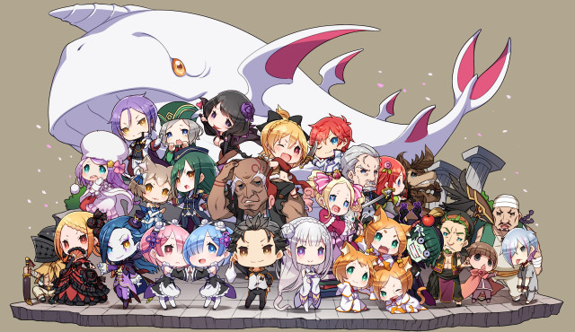Anime characters white whale red free wallpaper - medium preview image