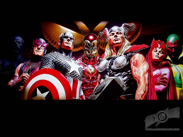 Superheroes dark faces painted words free wallpaper - medium preview image