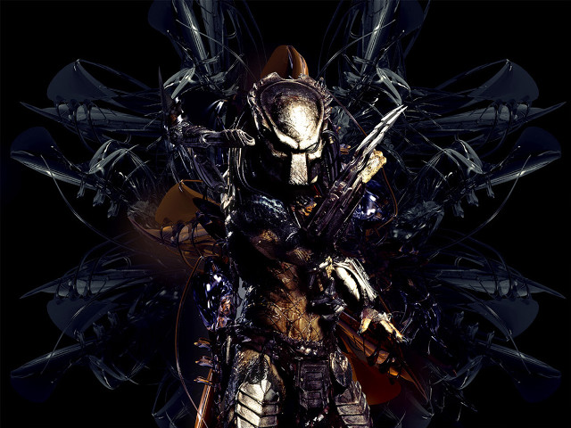Robot gun black background pattern free wallpaper - medium preview image