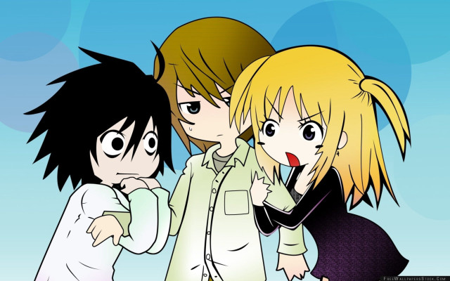 Anime characters cellphone pen standing free wallpaper - medium preview image