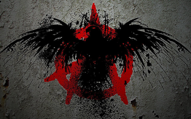 Demon black wings concrete wall free wallpaper - medium preview image