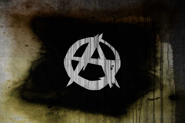 Anarchy symbol grunge wall black free wallpaper - medium preview image