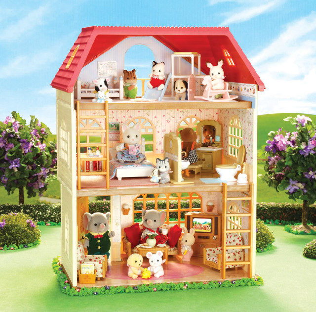 Dollhouse animals redroof windows topfloor free wallpaper - medium preview image