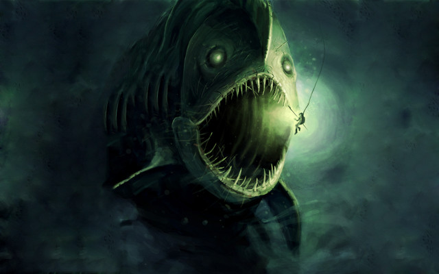 Large fish big mouth light free wallpaper - medium preview image