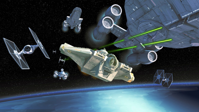 Space station shuttle vehicles flying free wallpaper - medium preview image