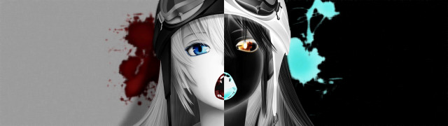 Woman blueeyes blood splatter anime free wallpaper - medium preview image