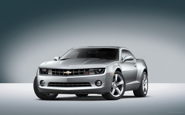 Silver chevrolet camaro studio gray free wallpaper - medium preview image