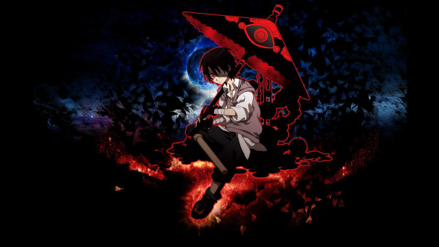 Anime character rock umbrella red free wallpaper - medium preview image
