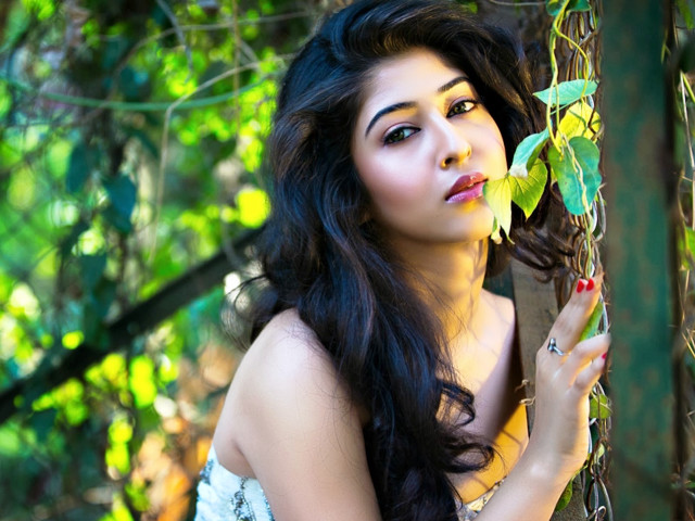 Woman long hair flower woods free wallpaper - medium preview image
