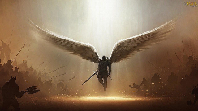 Man wings sword group people free wallpaper - medium preview image