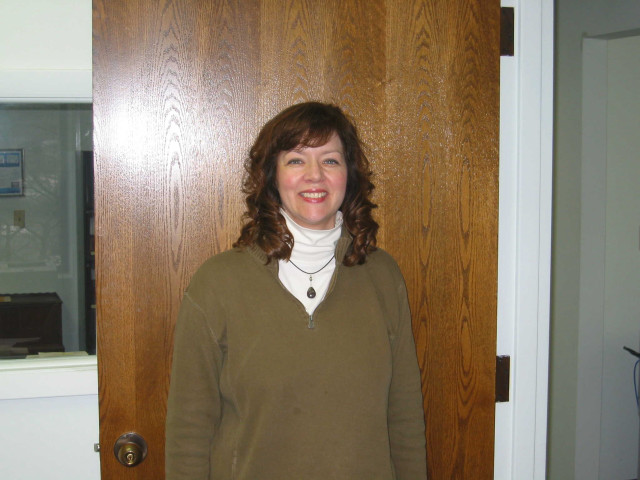Woman standing wooden door white free wallpaper - medium preview image