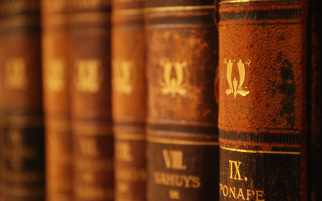 Bookshelf library row of books free wallpaper - medium preview image