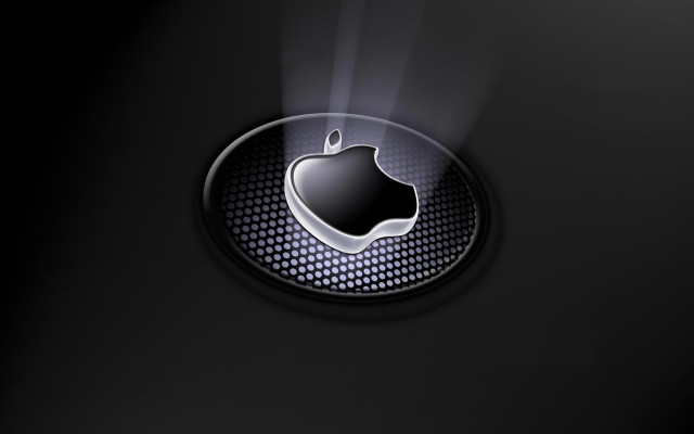 Black apple logo light black free wallpaper - medium preview image