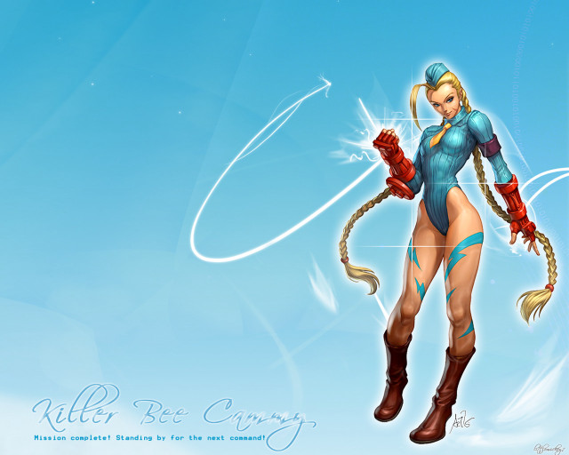 Woman blue outfit cat tail free wallpaper - medium preview image