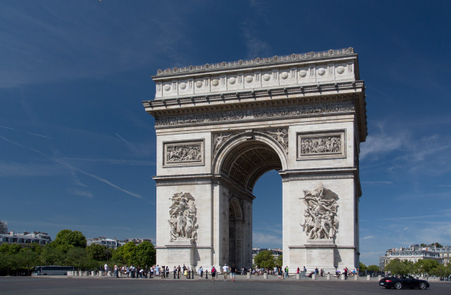 Large white monument people car free wallpaper - medium preview image