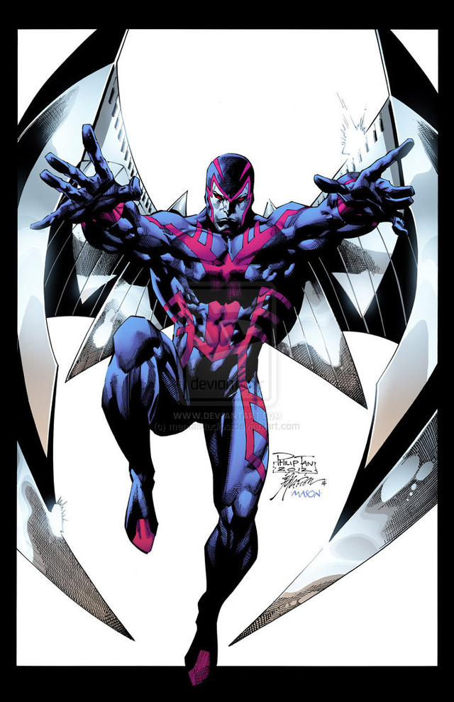 Man red blue suit arms free wallpaper - medium preview image