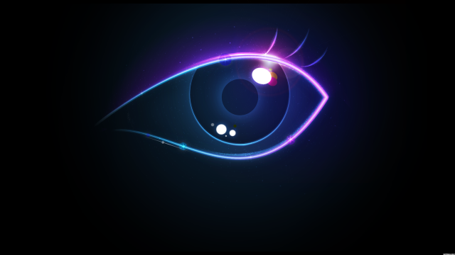 Blue eye glowing black background free wallpaper - medium preview image