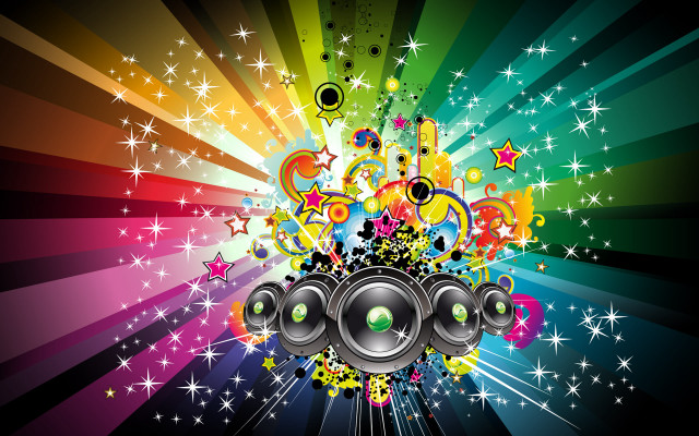 Colorful background speakers stars music #2 free wallpaper - medium preview image
