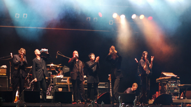 Group stage microphones band performance free wallpaper - medium preview image