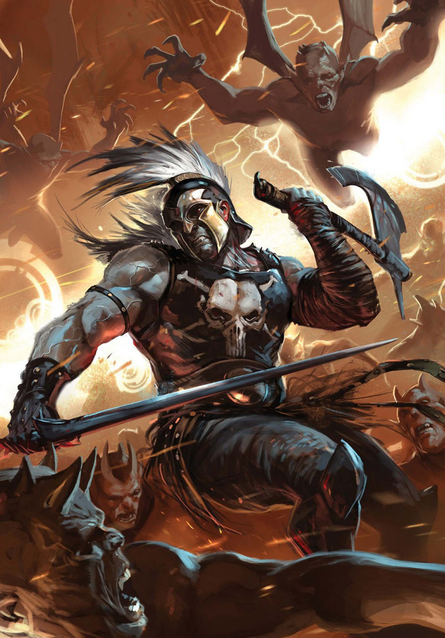 Man sword demon back battle free wallpaper - medium preview image