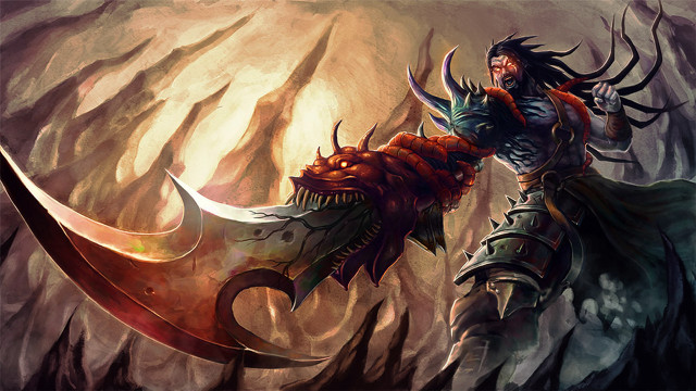Horned man giant knife cave free wallpaper - medium preview image