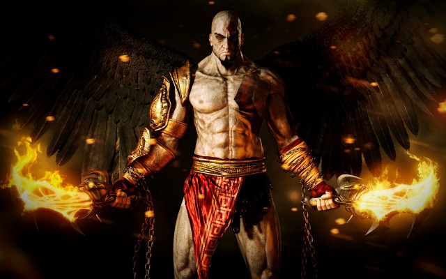 Man bird sword fire armor free wallpaper - medium preview image
