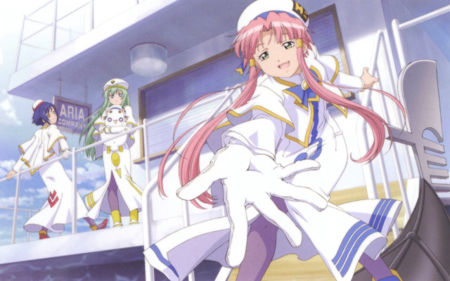 Anime girls boat building sailor free wallpaper - medium preview image