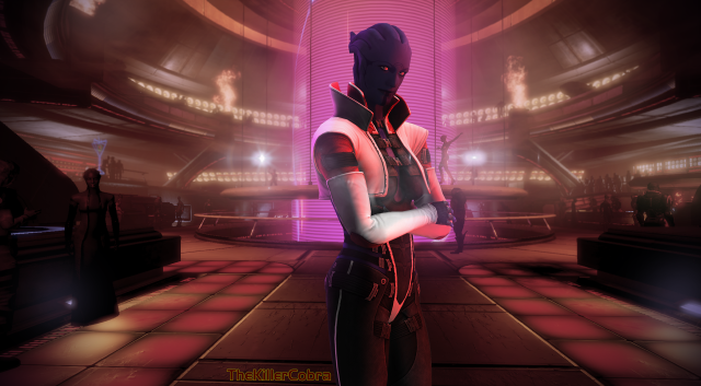 Futuristic person standing room expression free wallpaper - medium preview image