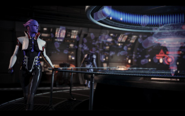 Futuristic woman city background modern free wallpaper - medium preview image