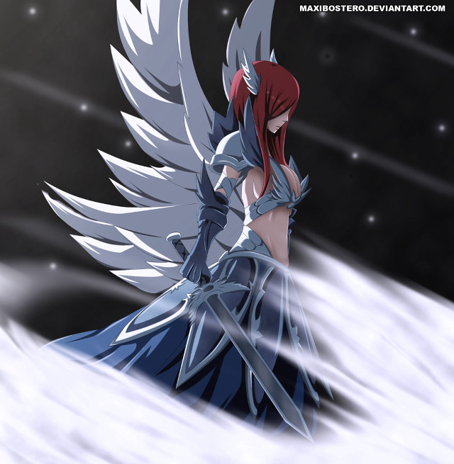 Woman red hair wings snow free wallpaper - medium preview image