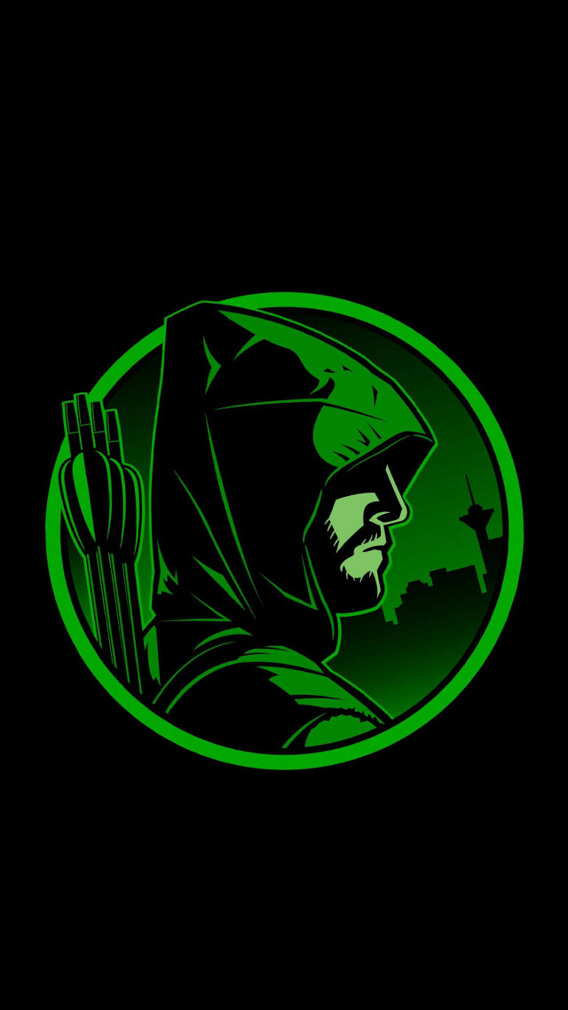 Green arrow man black background free wallpaper - medium preview image