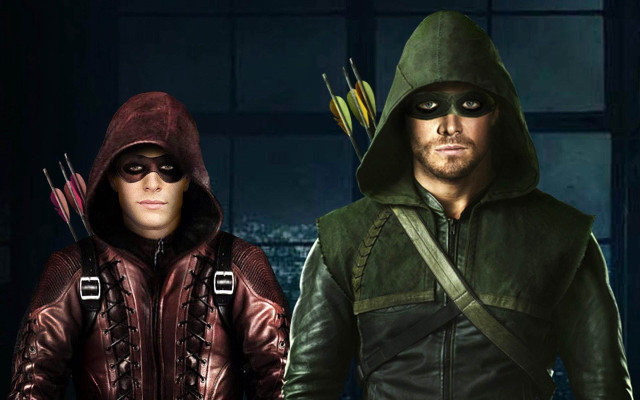 Man woman green arrow costumes free wallpaper - medium preview image