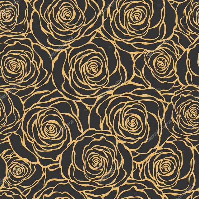 Black gold rose pattern tattoo free wallpaper - medium preview image