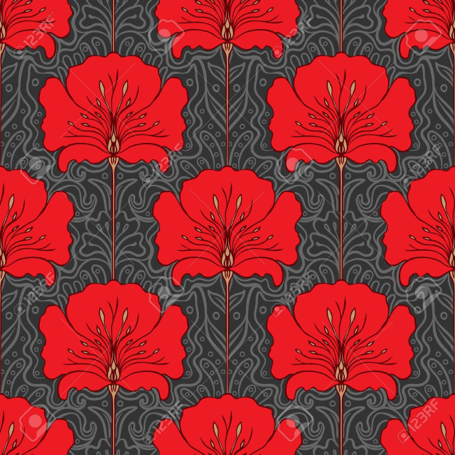 Red flower black background silk free wallpaper - medium preview image