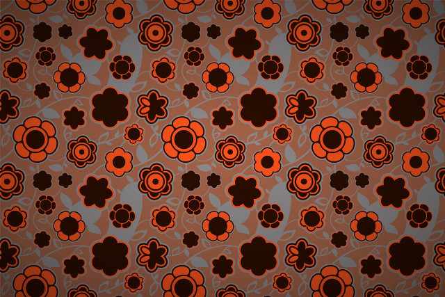 Orange brown flower pattern brown free wallpaper - medium preview image