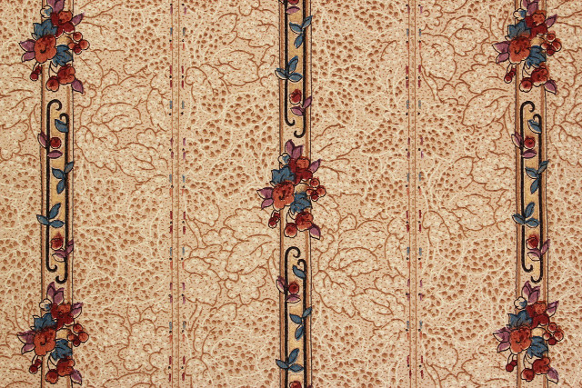 Floral wall cat laying floor free wallpaper - medium preview image