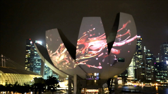 Large screen projected building city free wallpaper - medium preview image