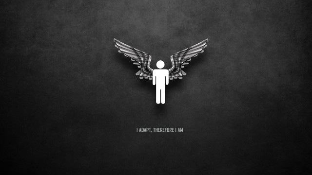 Man wings black background quote free wallpaper - medium preview image