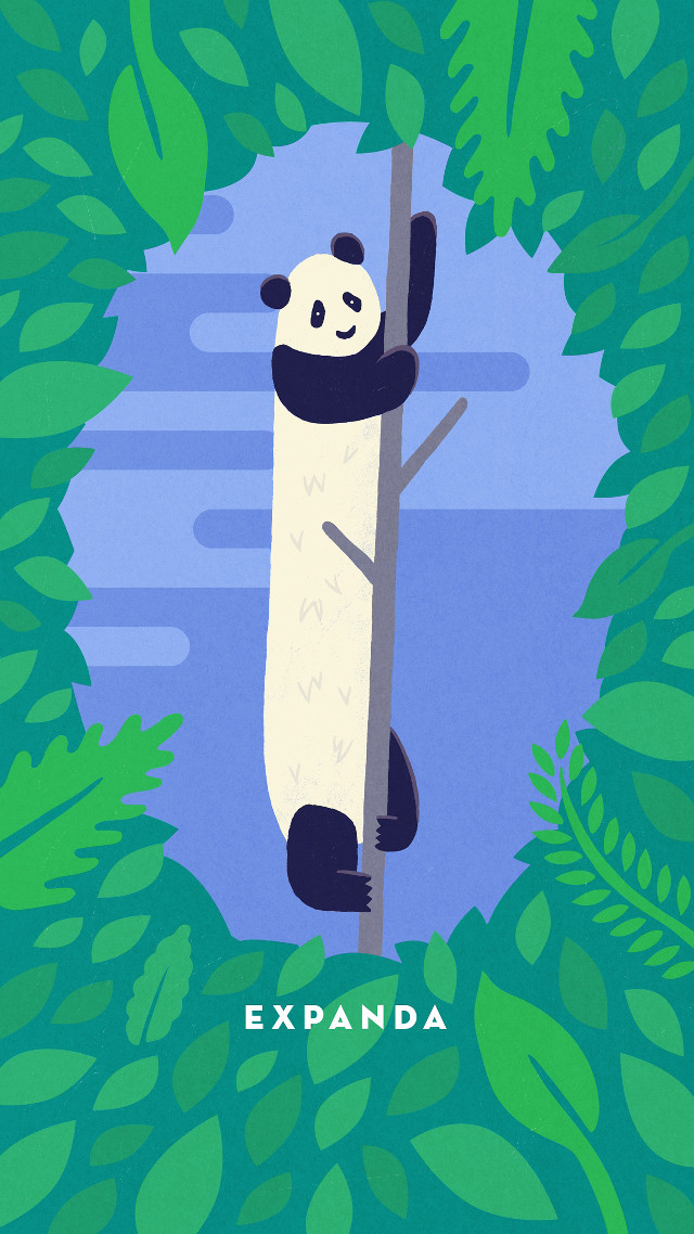 Panda bear hanging tree branch free wallpaper - medium preview image