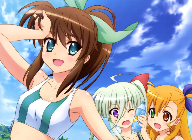 Anime girls blue sky clouds #20 free wallpaper - medium preview image